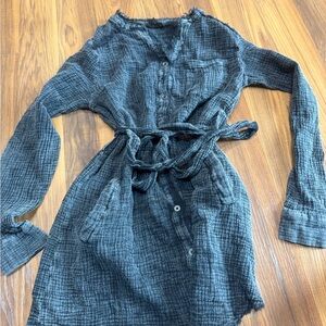 Chic Long Sleeve Gray Dress